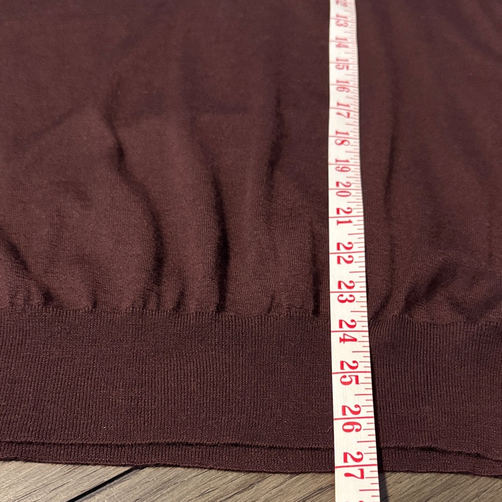 Loro Piana Chocolate Brown Cashmere Silk Long Sleeve Lightweight Polo Sweater - Picture 7 of 12
